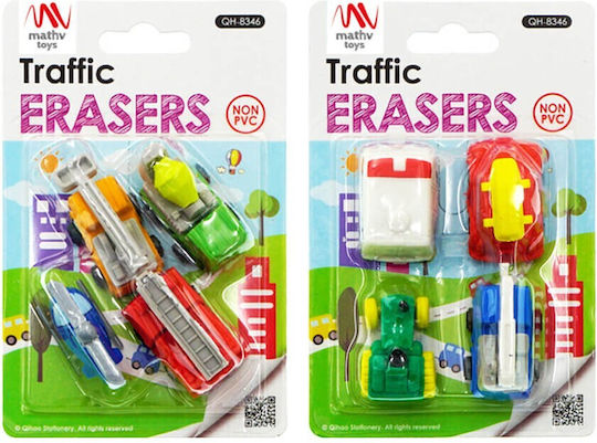 QiHao Σετ Γόμες για Μολύβι Traffic (Διάφορα Σχέδια/Χρώματα) 4τμχ