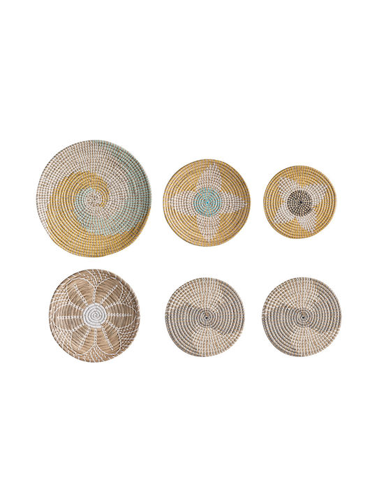 Beliani Set 6 decorațiuni de perete din iarbă de mare multicolore Bacninh