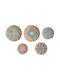 Beliani Handmade Wicker Plate 5 Pieces