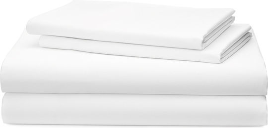 Hotel Sheet White Semi-Double 180x295cm 100% Cotton 1pcs