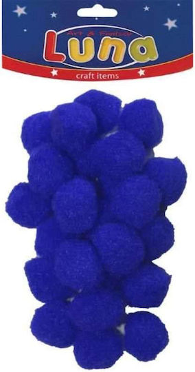 Luna Pom Pom Handwerk Blau Set 25Stück 000620465