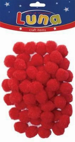 The Littlies Pom Pom Craft Red Set of 60pcs
