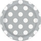 Lion Balloons 8 cm Silberne Polka-Dot-Partyteller, 8er-Pack