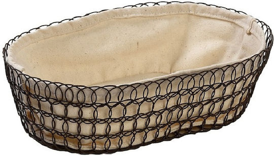 Espiel Set of Decorative Baskets Metal with Handles Beige 27x18x8cm 2pcs