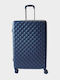 My Choice Large Hard Blue Suitcase with 4 Wheels Height 72cm