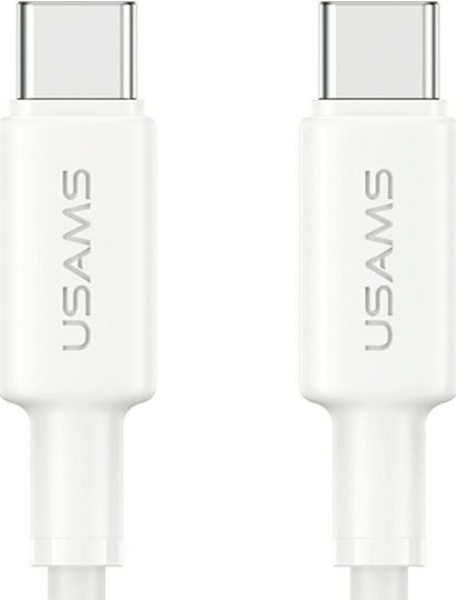 Usams USB 2.0 Cable USB-C Male - USB-C 60W PD White 1m