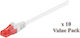 Microconnect U/UTP Cat.6 Gigabit Network Cable Ethernet 10m White 10 Pieces