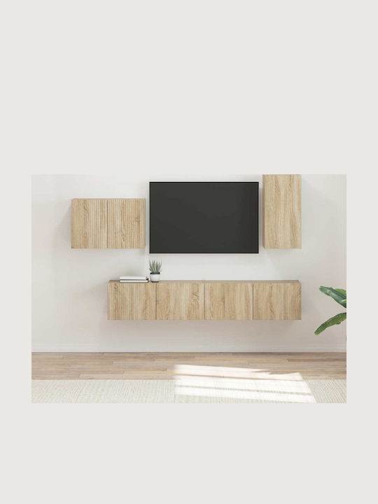 Living Room TV Unit with Lighting Sonoma Oak L7...