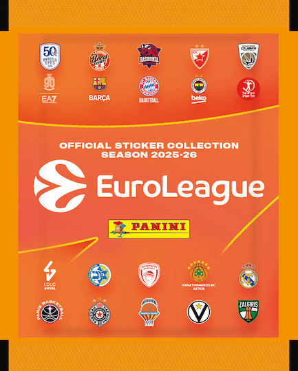 Euroleague 2026 Stickers Αυτοκόλλητα Panini 1 Φακελάκι
