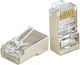 Комплект 100 Бр Rj45 Ftp Cat6 Пропускащи Конектори 8p8c Метални