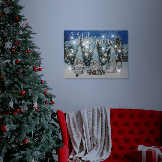 Led Picture "let It Snow" 2 Aa Batteries 40 X 30 Cm 58479