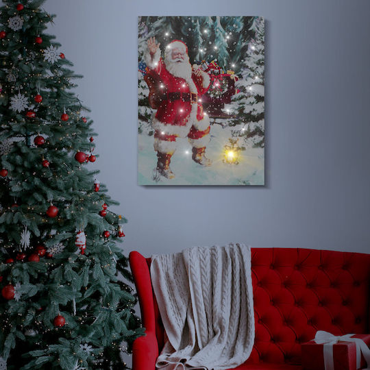 Christmas Painting Led Hanger 2 Aa Batteries 30 X 40 Cm 58465