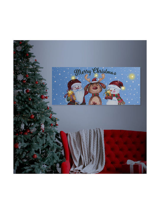 Pictură De Crăciun Cu Iluminare LED Suport 2 Baterii AA 70 X 30 Cm 58464
