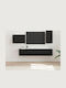 Living Room TV Unit with Lighting Black L78.5xW30xH29.5cm