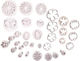 Set 33 Inele Pentru Torturi Cup Cake Stele Flori Fluturi Inimi Frunze Albe Pvc Original Deals