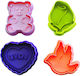 Set 4 Inele Pentru Torturi Ziua Îndrăgostiților Accesorii Ibili Plastic 5 Cm Multicolor