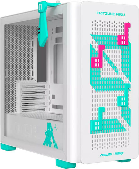 Asus A23 Hatsune Miku Edition Gaming Micro Tower Κουτί Υπολογιστή με Πλαϊνό Παράθυρο Μαύρο