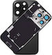 Apple iPhone 16 Pro Black Battery Cover Full Bracket Camera Lens Magnets Waterproofing Flash Light Original Wireless Charging