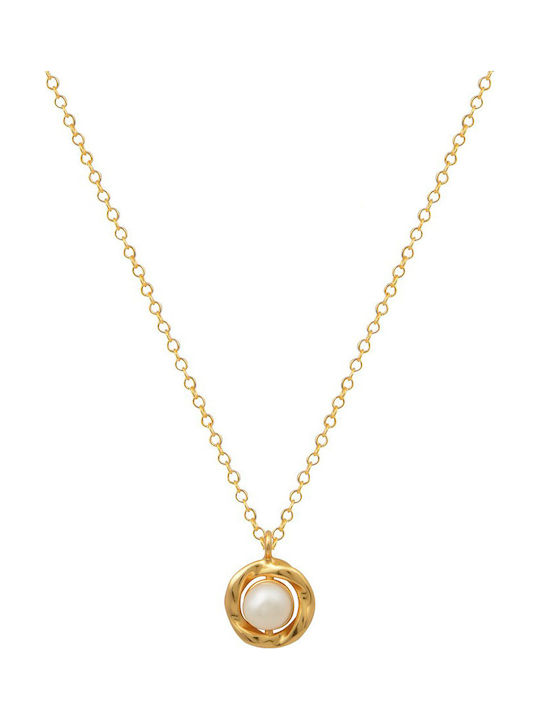 Papoulidis Jewellery Necklace from Gold Plated Silver with Pearls