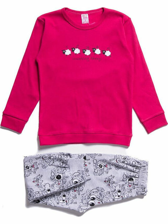 Comfort Kinder Schlafanzug Baumwoll Fuchsia