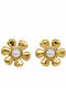 Awear Stud Earrings Made of Steel Gold Plated with Pearls
