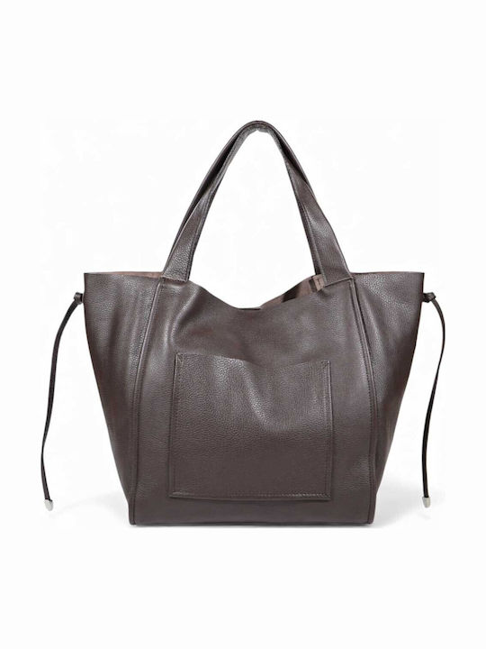 Leather Women's Shopper Bag Brown