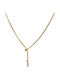 Awear Necklace with design Snake from Gold Plated Steel with Zircon