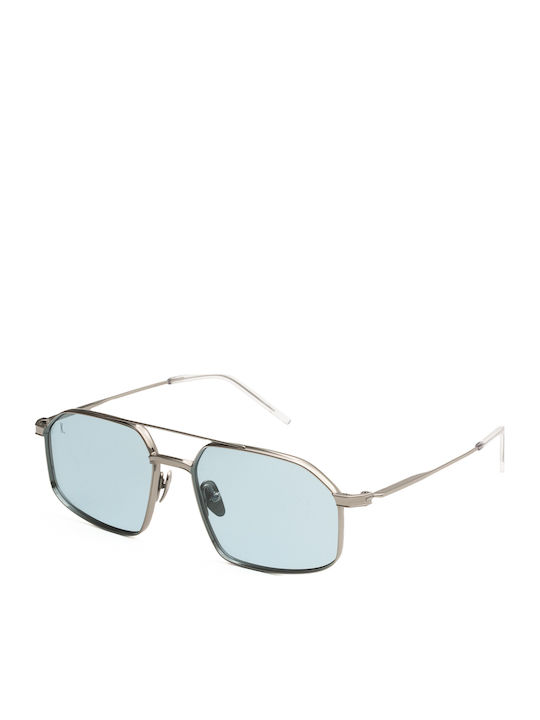 Kaleos Unisex Γυαλιά Ηλίου με Ασημί Μεταλλικό Σκελετό και Γαλάζιο Καθρέφτη Φακό ROSS 5