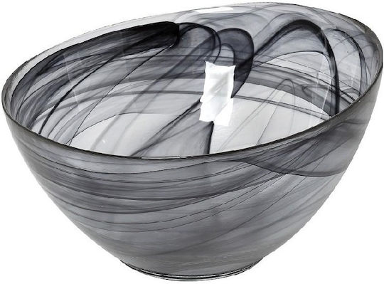 Espiel Atlas Alabaster Glass Salad Bowl Black 14.5x8.5x8.5cm