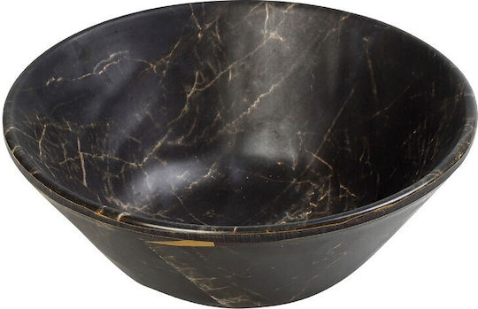 Espiel Tria Wooden Salad Bowl Black 27x27cm