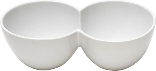 Espiel Porcelain Dessert Divided Serving Plate with 2 Slots White