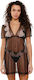 Rei Sexy Babydoll Transparenz Poué Muster Spitze