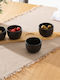 Porcelain Dessert Divided Serving Tray with 4 Slots Black 41x7.8x7.8cm 5pcs 07.