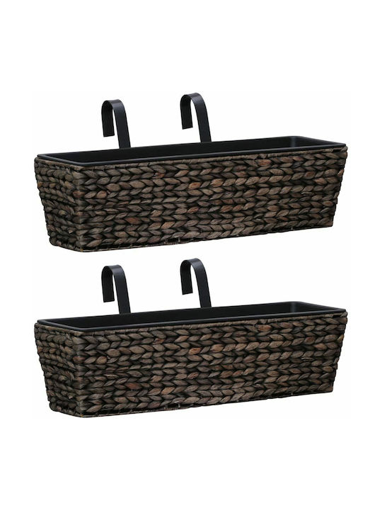 vidaXL Set 2 Jardiniere Metalice Maro