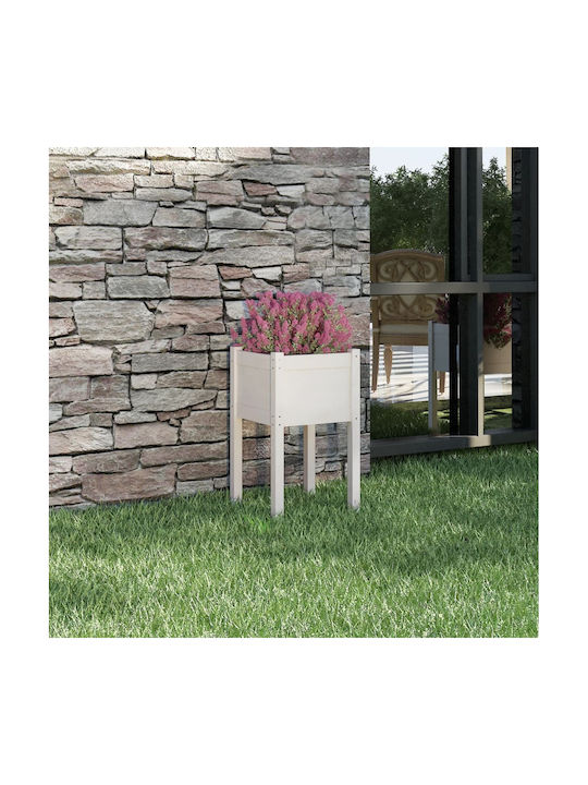 vidaXL Planter Box Lemn Alb 40x40x70cm.