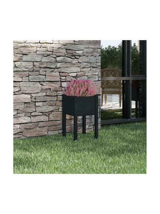 vidaXL Planter Box Lemn Negru 40x40x70cm.