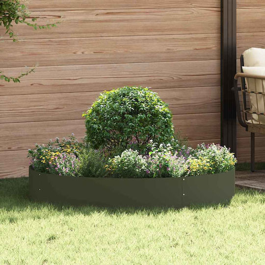 vidaXL Set 5 Metallische Pflanzgefäße Olive 120x20cm