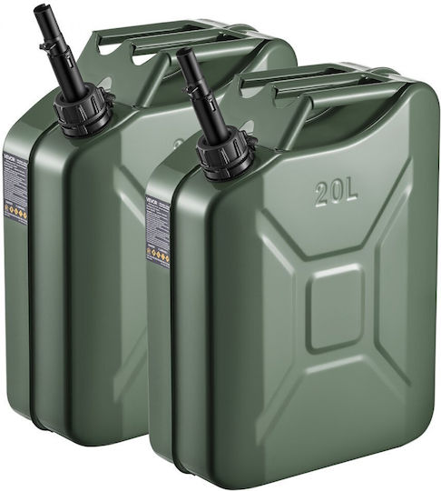 Metal Fuel Can Vevor 20 Liters Fuel Can Jerry Spout Comfortable Handle Maximum Flow 6 Liters Per Minute Leakproof Corrosion Resistant Metal Gas Tank More Cars Motorcycles ATV UTV Green Set