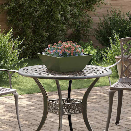 vidaXL Set 5 Metallische Pflanzgefäße Olive 40x15cm
