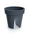 Prosperplast Lofly Railing Set 2 Pots Plastic Charcoal
