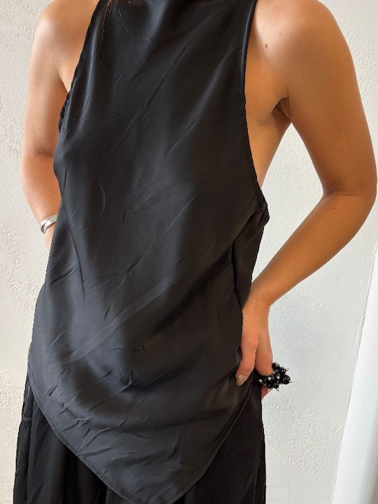 Γυναικεία Μπλούζα Σατέν Black