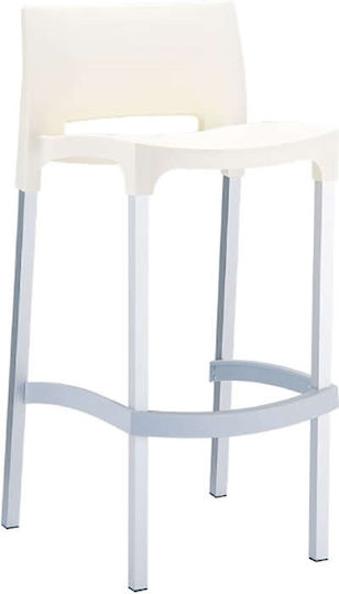 Außenbereich-Hocker aus Polypropylen Gio Beiges 4Stücke 39x45x75cm