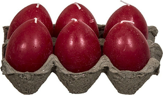 Bunny's Osterkerze Ei Rote Set 6Stücke