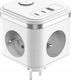 Viking Power Strip with 1 USB-A, USB-C and Switch