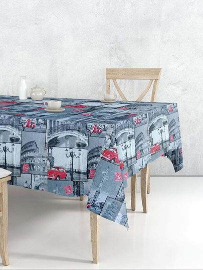Aithrio Față de masă cu Design Gri 140x220cm 4buc
