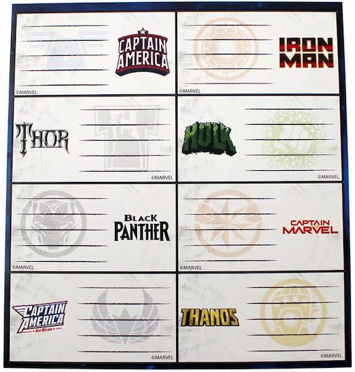 Gim Marvel Avengers Notebook Labels 8 Pieces