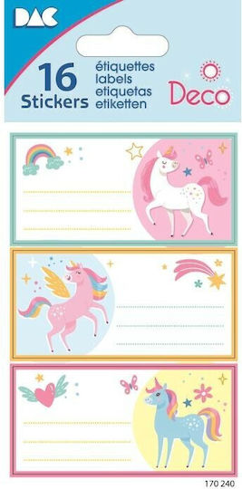 Global Gift Notebook Labels Unicorns 16pcs Unicorns