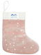 Christmas Decorative Fabric Pink Socks with Star L19xW17cm