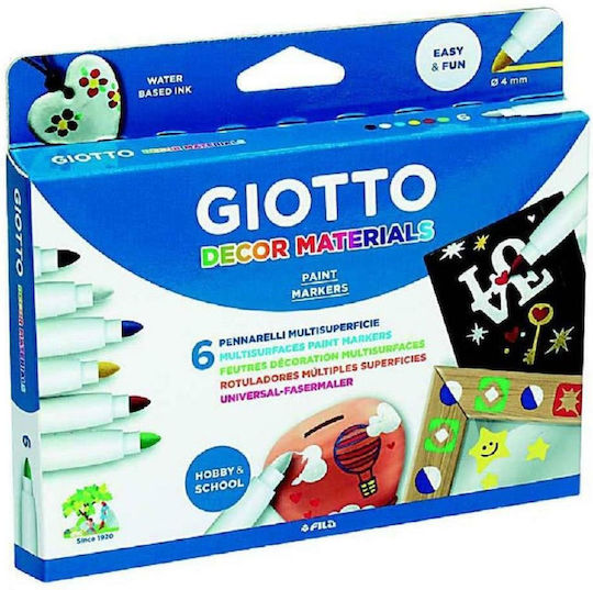Giotto Decor Mettalic Markers Set for Wood, Glass and Leather 5pcs