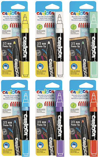 Carioca Сет маркери Черна дъска Liquid Chalk 12бр